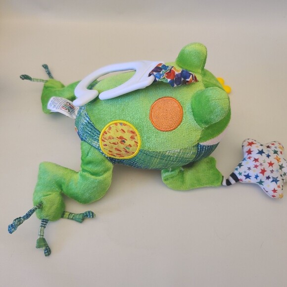 Eric Carle 8" Developmental Frog Rattle Teether Baby Toy Plush - Picture 9 of 12